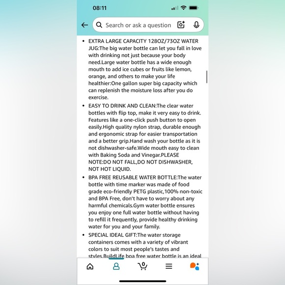 New buildlife pink purple gallon water bottle - Picture 9 of 10